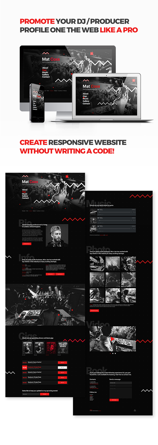 CuePlay - DJ / Producer / Music Band Responsive Website Muse Template - 1