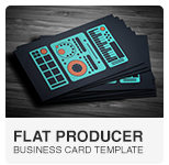 Flat Producer DJ Business Card PSD template