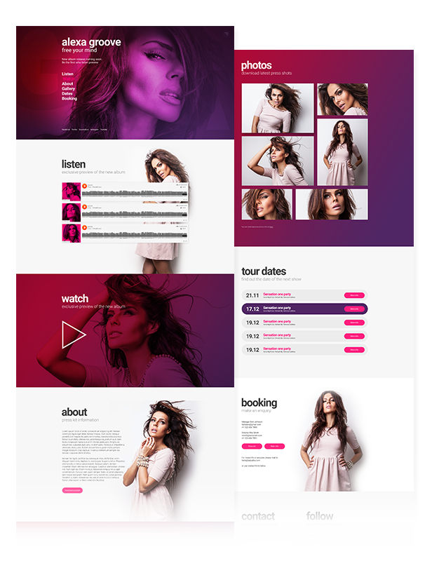 Flava - Album / Single Release Promo and DJ / Music Band Responsive Muse Template - 2