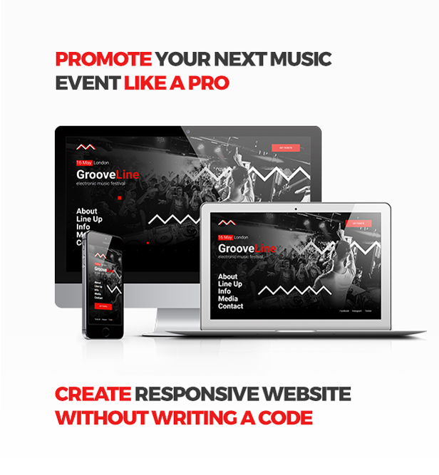 GrooveLine - Music Event / Festival / DJ Party Responsive Muse Template - 1