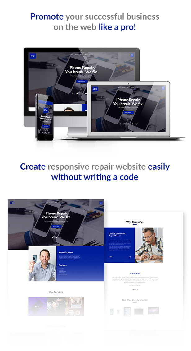 iFix - Phone, Tablet & Electronic Repair Service Responsive Muse Template - 1