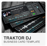 Mobile Traktor DJ Business Card PSD template