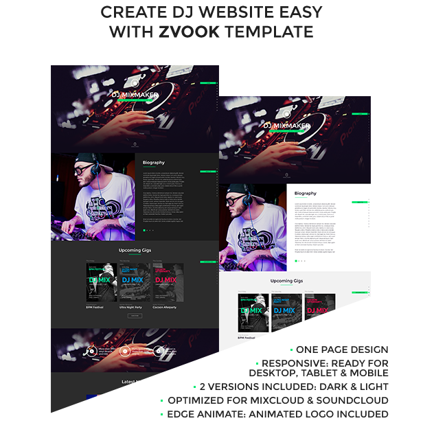 Zvook -  Ultimate DJ / Producer / Artist Personal Site Muse Template - 1